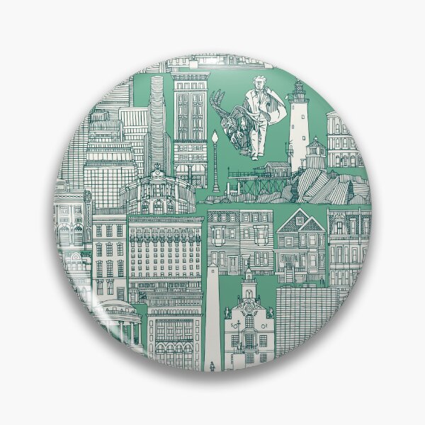 Item preview, Boston toile dark teal peppermint green designed and sold by scrummy.