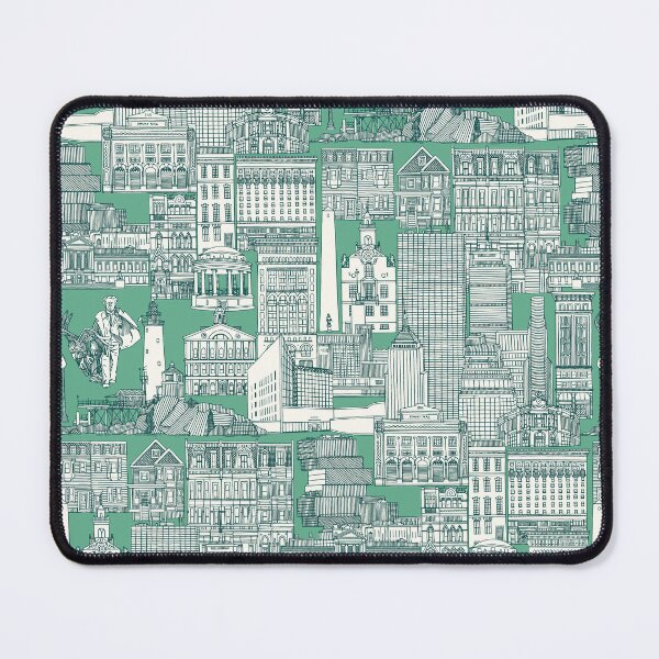 Item preview, Boston toile dark teal peppermint green designed and sold by scrummy.