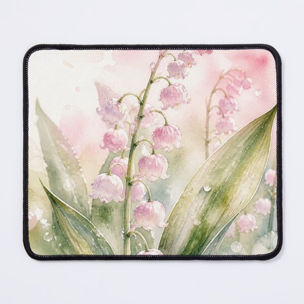 Item preview, Lily of the Valley Pink Watercolor - May Day Lucky Flower, Delicate Botanical Illustration designed and sold by Natalia-Vlad.