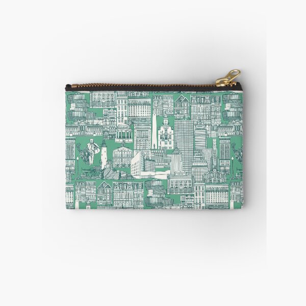 Item preview, Boston toile dark teal peppermint green designed and sold by scrummy.