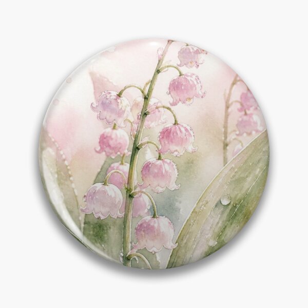 Item preview, Lily of the Valley Pink Watercolor - May Day Lucky Flower, Delicate Botanical Illustration designed and sold by Natalia-Vlad.