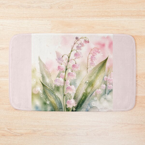 Item preview, Lily of the Valley Pink Watercolor - May Day Lucky Flower, Delicate Botanical Illustration designed and sold by Natalia-Vlad.