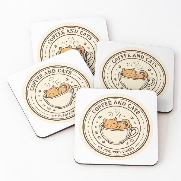 Item preview, Coffee and Cats My Purrfect Combo Cute Cat Lover Coffee T-Shirt designed and sold by Penguin Mood .