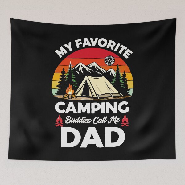 Item preview, My Favorite Camping Buddies Call Me Dad - Retro Camper Art designed and sold by BendyBeasts.