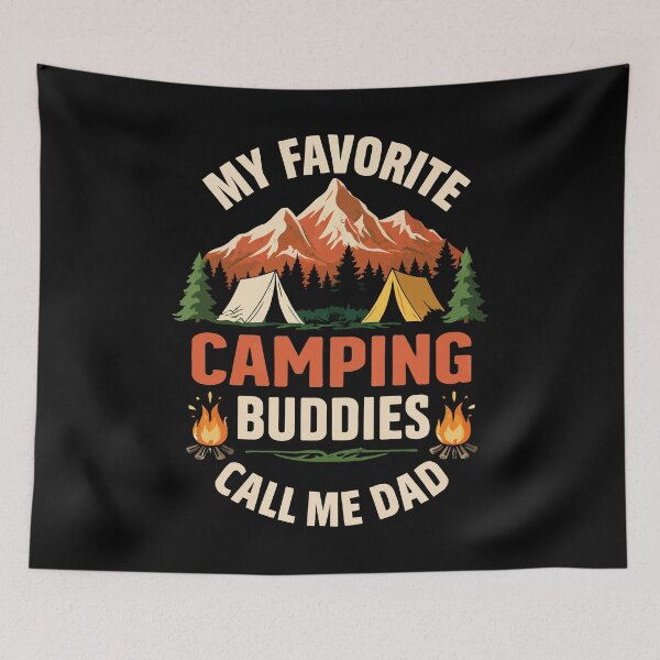 Item preview, My Favorite Camping Buddies Call Me Dad - Retro Camper Art designed and sold by BendyBeasts.