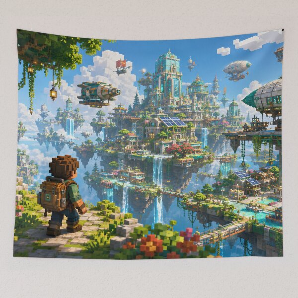 Item preview, Airship Explorer Enters the Green Sky City designed and sold by pixelpopplanet.