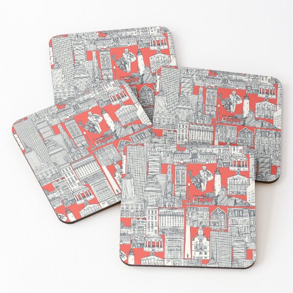 Item preview, Boston toile indigo red designed and sold by scrummy.