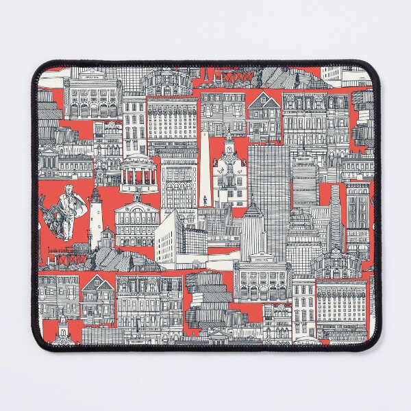 Item preview, Boston toile indigo red designed and sold by scrummy.