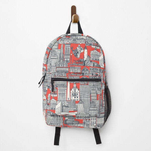 Item preview, Boston toile indigo red designed and sold by scrummy.