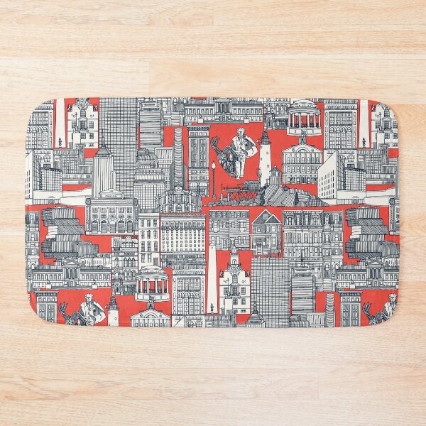 Item preview, Boston toile indigo red designed and sold by scrummy.