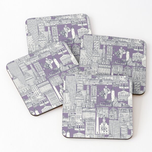 Item preview, Boston toile navy blue violet designed and sold by scrummy.