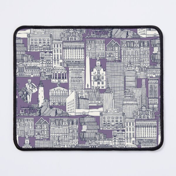 Item preview, Boston toile navy blue violet designed and sold by scrummy.