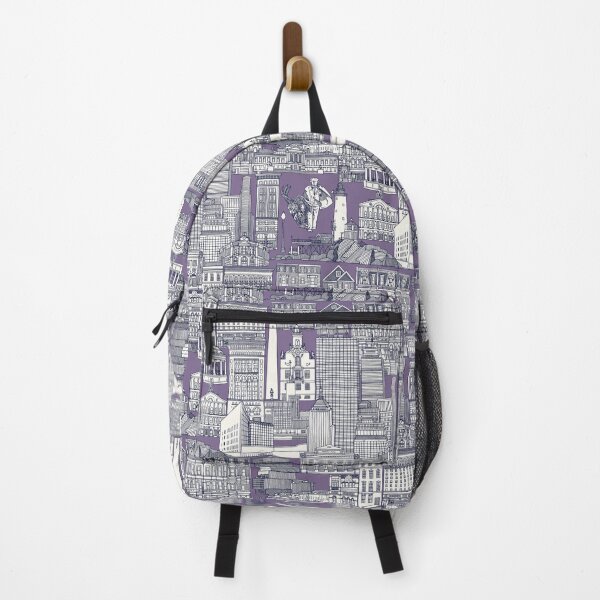 Item preview, Boston toile navy blue violet designed and sold by scrummy.