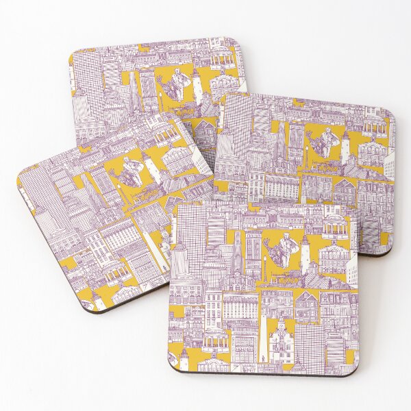 Item preview, Boston toile purple yellow designed and sold by scrummy.