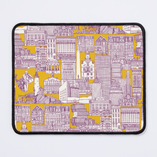 Item preview, Boston toile purple yellow designed and sold by scrummy.