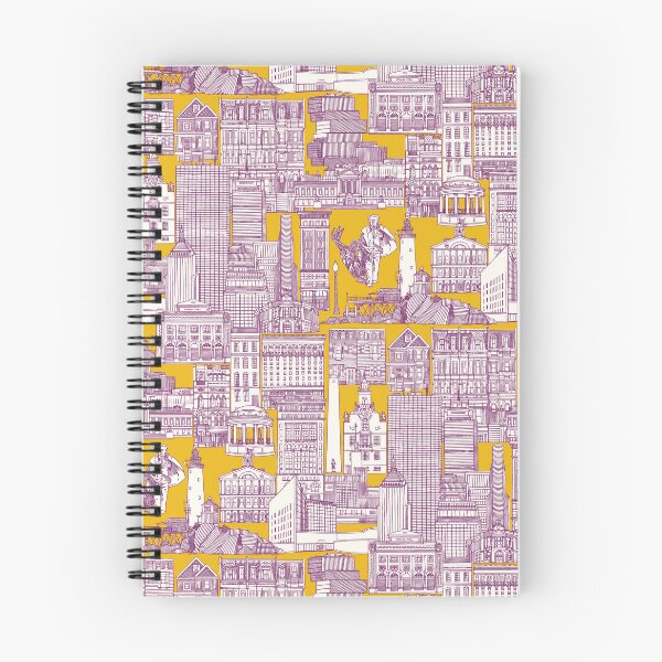 Item preview, Boston toile purple yellow designed and sold by scrummy.