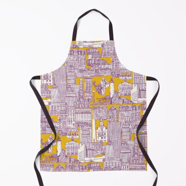 Item preview, Boston toile purple yellow designed and sold by scrummy.