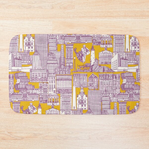 Item preview, Boston toile purple yellow designed and sold by scrummy.