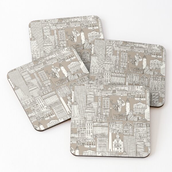Item preview, Boston toile tea brown stone designed and sold by scrummy.