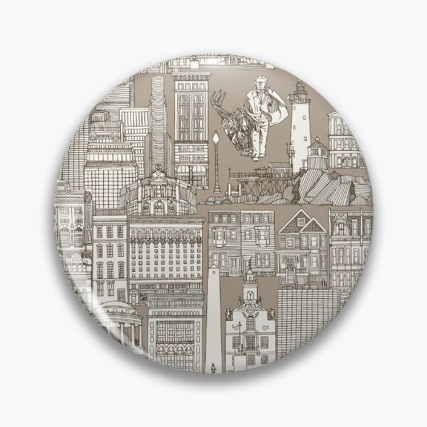 Item preview, Boston toile tea brown stone designed and sold by scrummy.
