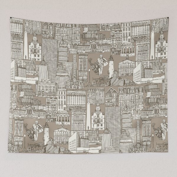 Item preview, Boston toile tea brown stone designed and sold by scrummy.
