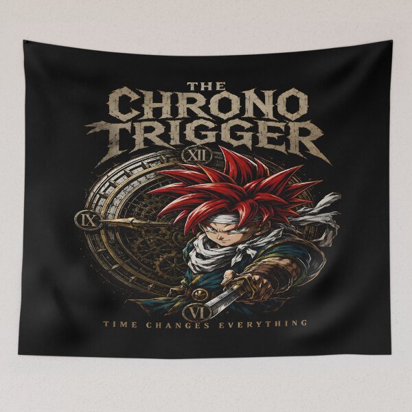 Item preview, Chrono Trigger -Crono  Sword Clock – Time Changes Everything Aesthetic Design designed and sold by TTdesigns123.