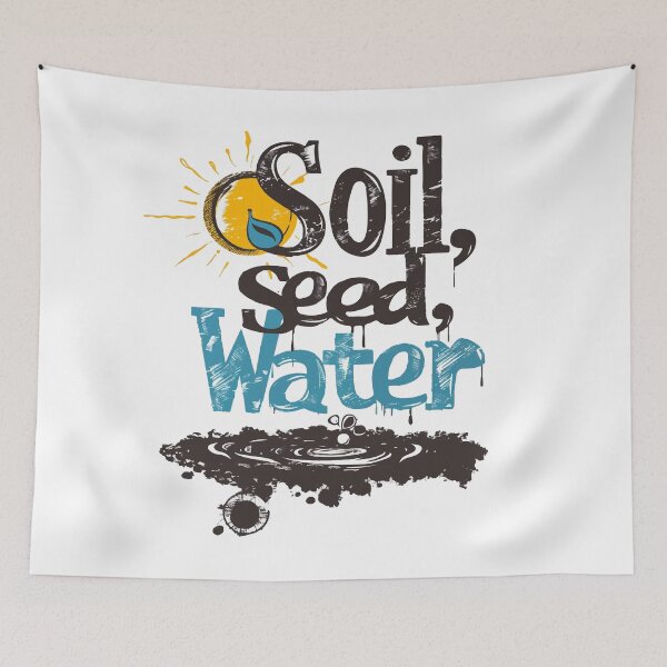 Item preview, Soil Seed Sun Illustration Water Text Design designed and sold by RichardRags.
