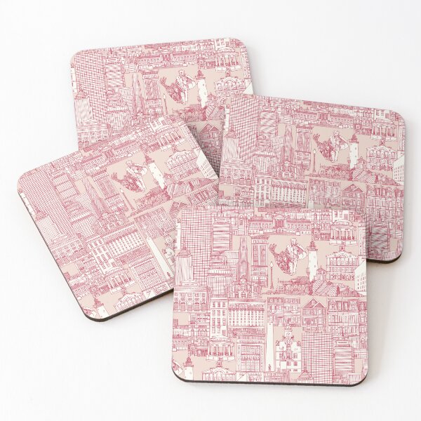 Item preview, Boston toile viva magenta peach dust designed and sold by scrummy.