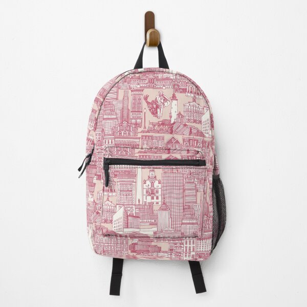 Item preview, Boston toile viva magenta peach dust designed and sold by scrummy.