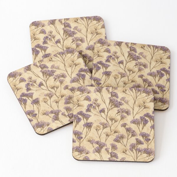 Item preview, Statice Dried Pressed Vintage Botanical Seamless Pattern designed and sold by Inkworksbyshery.