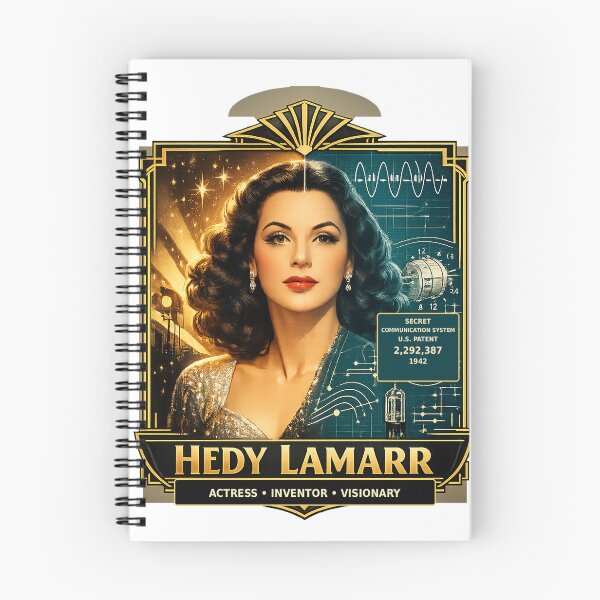 Item preview, Hedy Lamarr Actress Inventor Visionary Art Deco Portrait designed and sold by Past in Threads.