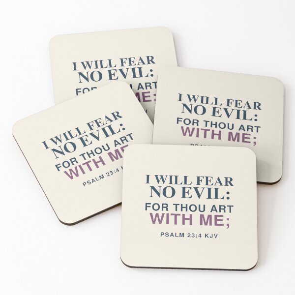 Item preview, I Will Fear No Evil – Psalm 23:4 KJV Christian Encouragement designed and sold by FaithThroughEverySeason.