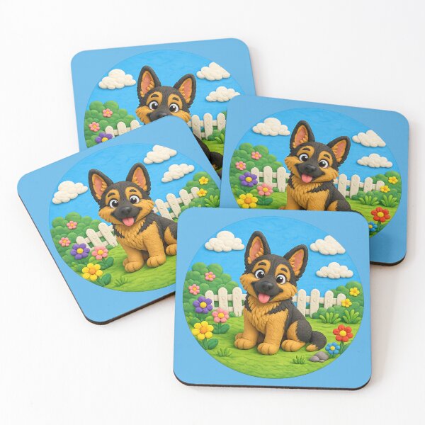 Item preview, German Shepherd - clay - round designed and sold by AcornAndPebble.