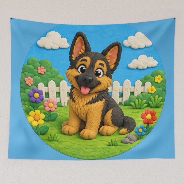 Item preview, German Shepherd - clay - round designed and sold by AcornAndPebble.