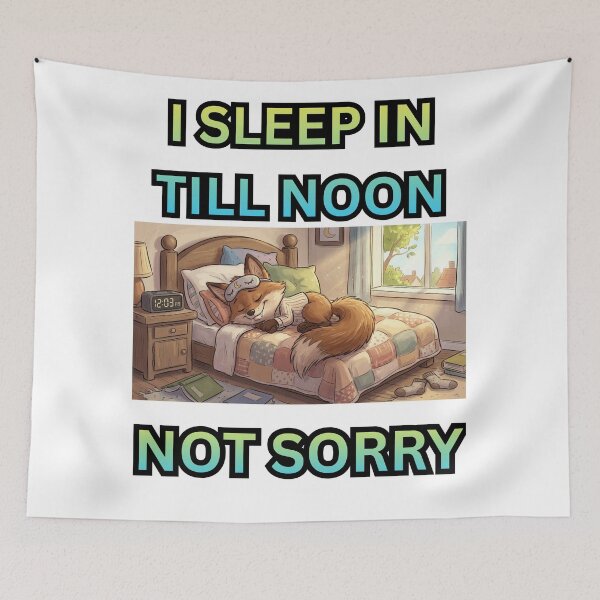Item preview, sleeping in till noon fox designed and sold by Goode-sense2025.