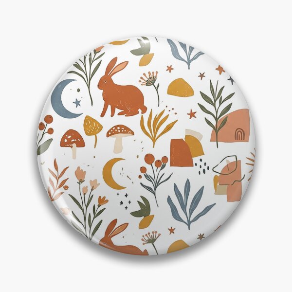 Item preview, Boho Botanical Pattern of Rabbits and Magical Forest designed and sold by Mejiamueriel.