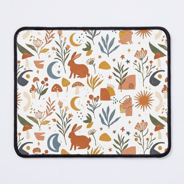Item preview, Boho Botanical Pattern of Rabbits and Magical Forest designed and sold by Mejiamueriel.