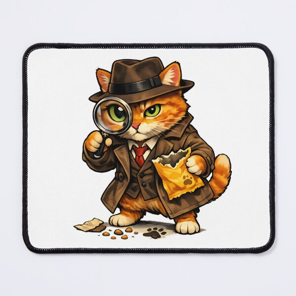 Item preview, Orange Detective Cat Investigating Missing Treats designed and sold by builtforyou.