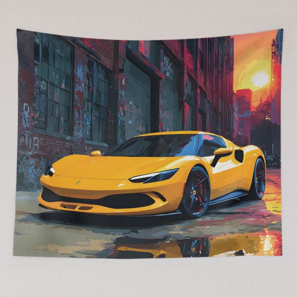 Item preview, Ferrari 296 GTB Pop Art Exotic Car Wall Decor designed and sold by AutoPopStudio.