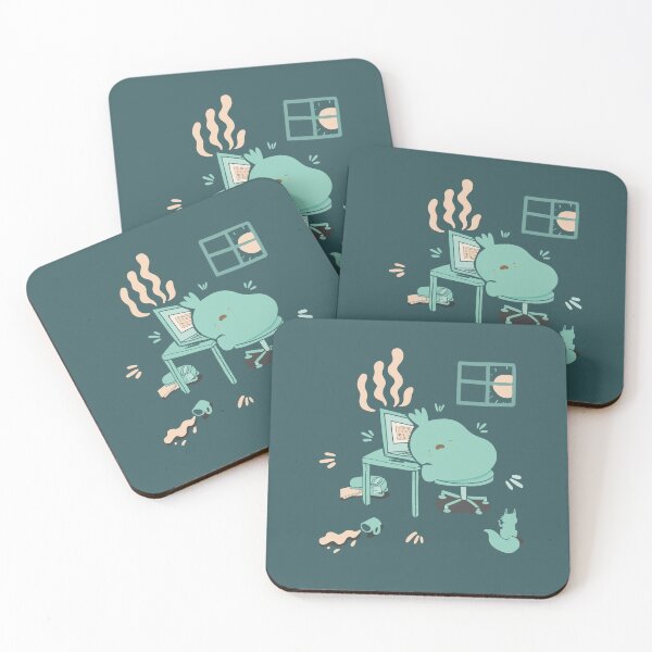 Item preview, Blob Asleep on Laptop with Spilled Coffee designed and sold by PurpleParlo.