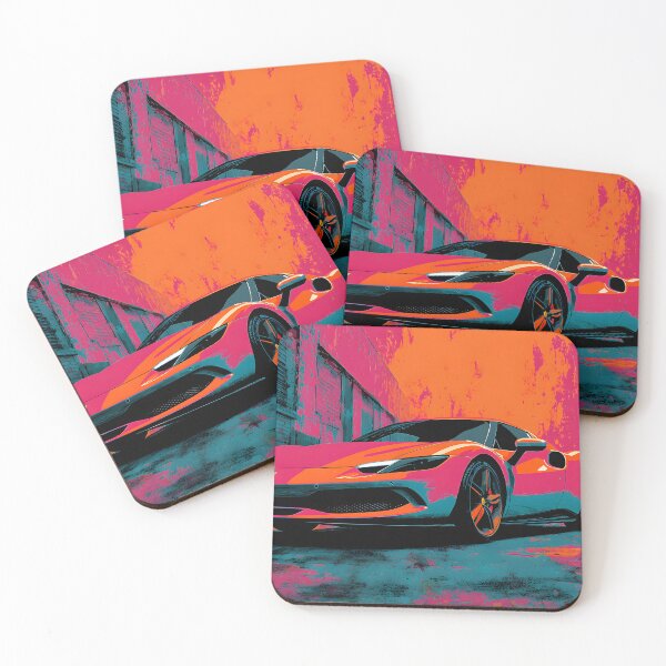 Item preview, Ferrari 296 GTB Luxury Supercar Pop Art Artwork designed and sold by AutoPopStudio.
