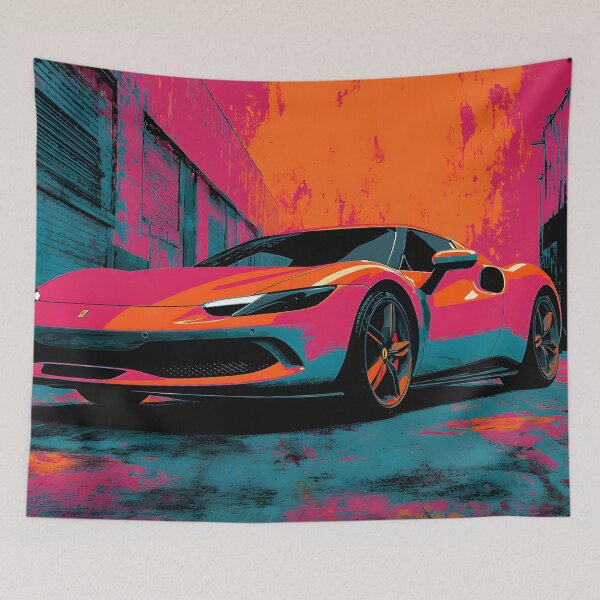 Item preview, Ferrari 296 GTB Luxury Supercar Pop Art Artwork designed and sold by AutoPopStudio.