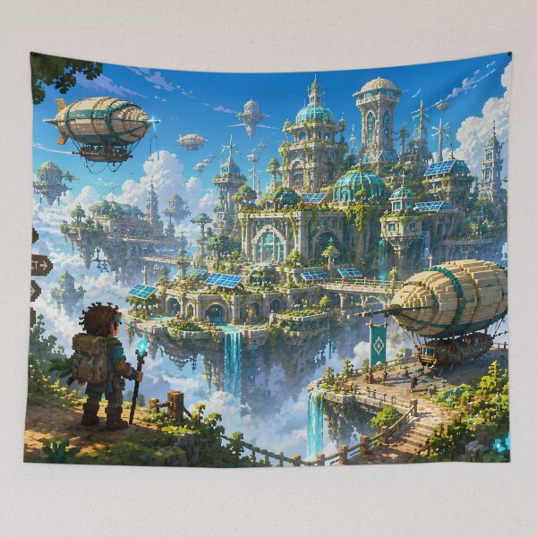 Item preview, Solar Skyport City of Gardens and Airships designed and sold by pixelpopplanet.