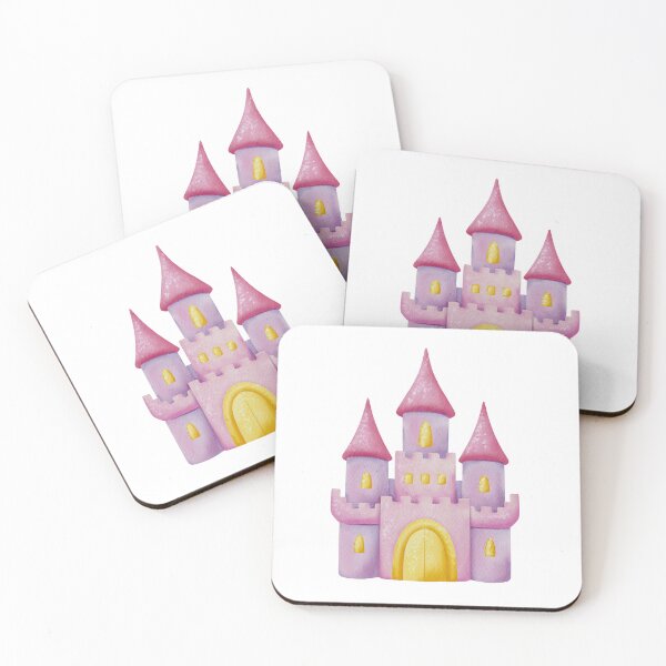 Item preview, Pink Watercolor Fairy Tale Princess Castle Illustration designed and sold by ArtTinulyaOk.