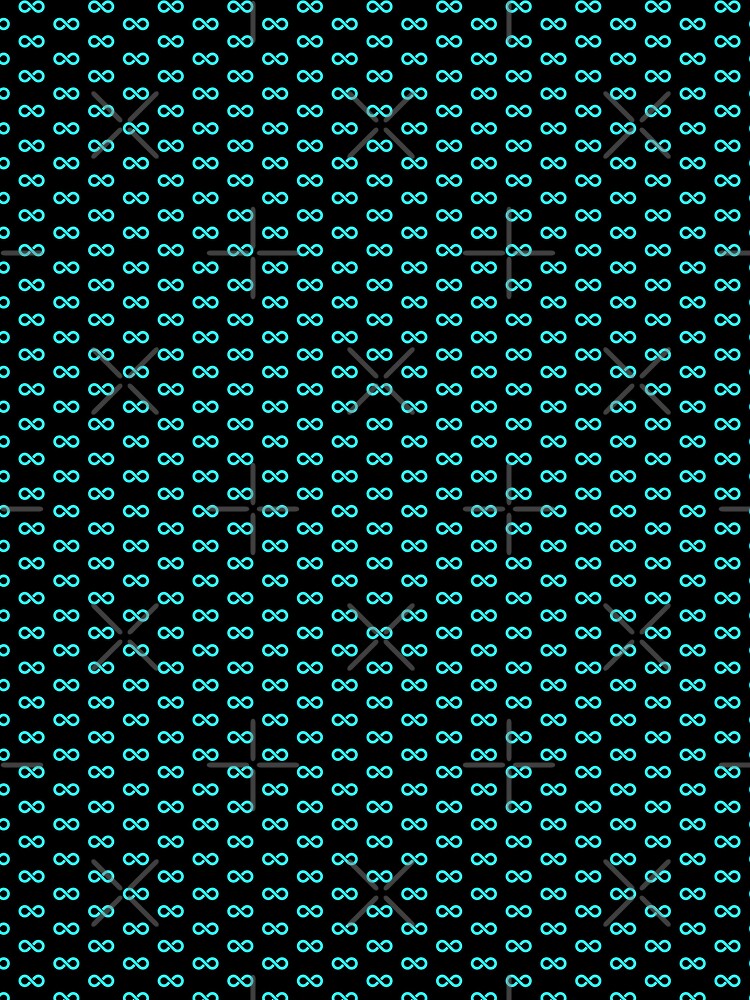 Thumbnail 3 of 3, Scarf, Cyan Infinity Symbol designed and sold by pattern-archive.