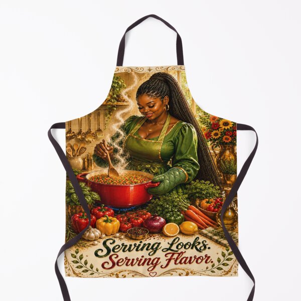 Item preview, Woman with locs cooking designed and sold by RootedInLocs.
