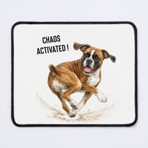 Item preview, Chaos Activated! Boxer Dog Watercolor | Spinning Zoomies Boxer Gift designed and sold by PAPIRO SIGLO XXI.
