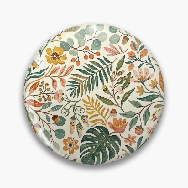 Item preview, Botanical Pattern of Wild Leaves and Flowers designed and sold by Mejiamueriel.