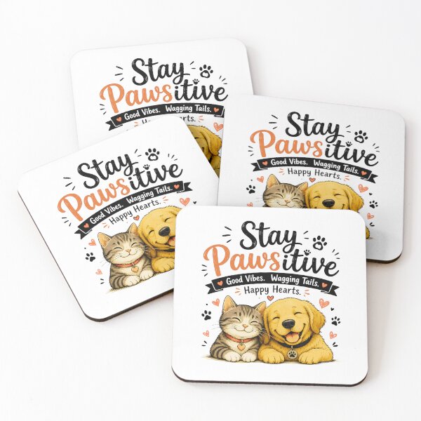 Item preview, Stay Pawsitive Cute Cat and Dog Pet Lovers Good Vibes designed and sold by Velouria Universe.