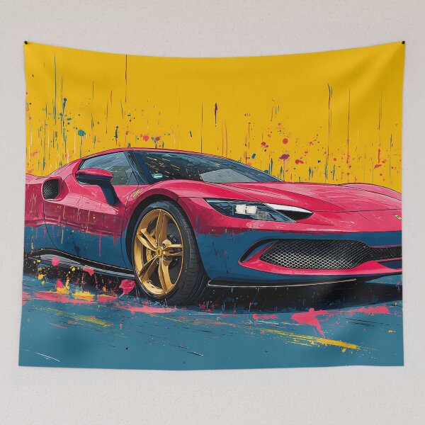 Item preview, Ferrari 296 GTB Supercar Pop Art Collector Artwork designed and sold by AutoPopStudio.
